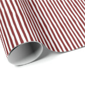 Dark Red & White Wonky Stripes Cadeaupapier (Rol Hoek)
