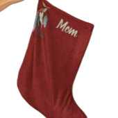 Dark Red with Watercolor Leaves Named  Grote Kerstsok