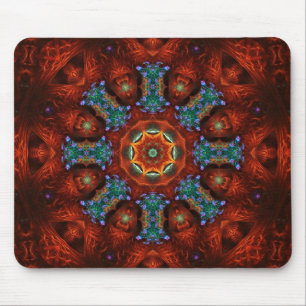 Dark Reds Fractal Mandala Mousepad Muismat