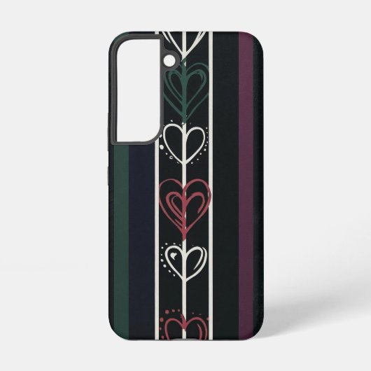 Dark Retro Pop Art Hearts Samsung Galaxy Hoesje (Achterkant)
