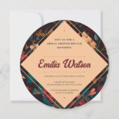 Dark Rich Floral Theme Vrijgezellenfeest Kaart (Voorkant)