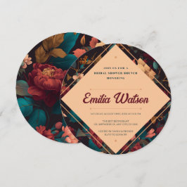 Dark Rich Floral Theme Vrijgezellenfeest Kaart