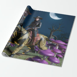 Dark Rider Black Cat Mushrooms Ghoul Cadeaupapier