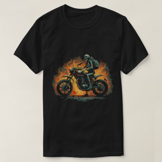 Dark Rider / skelet motorrijder T-shirt (Design voorkant)