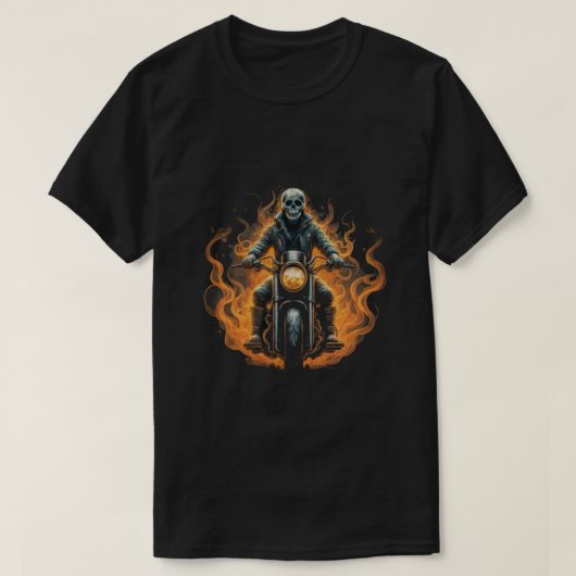 Dark Rider / skelet motorrijder T-shirt (Design voorkant)