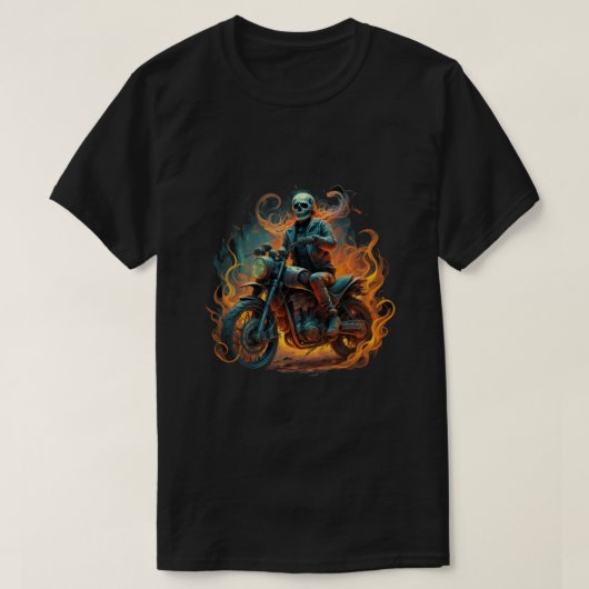 Dark Rider / skelet motorrijder T-shirt (Design voorkant)