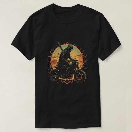 Dark Rider / skelet motorrijder T-shirt (Design voorkant)