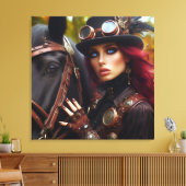 Dark Rider Steampunk Victoriaans Lady Canvas Afdruk (Insitu (Woonkamer))