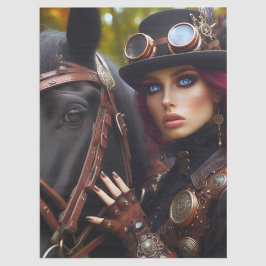 Dark Rider Steampunk Victoriaans Lady Decoupage Tissuepapier