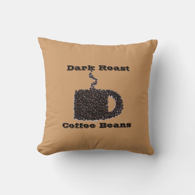 Dark Roast Coffee Bean Designer Pillow Kussen (Voorkant)