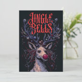 Dark Rock and Roll Unique Christmas Kaart (Staand voorkant)