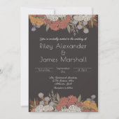 Dark Romance Art Nouveau Bloemen Boeket bruiloft Kaart (Voorkant)