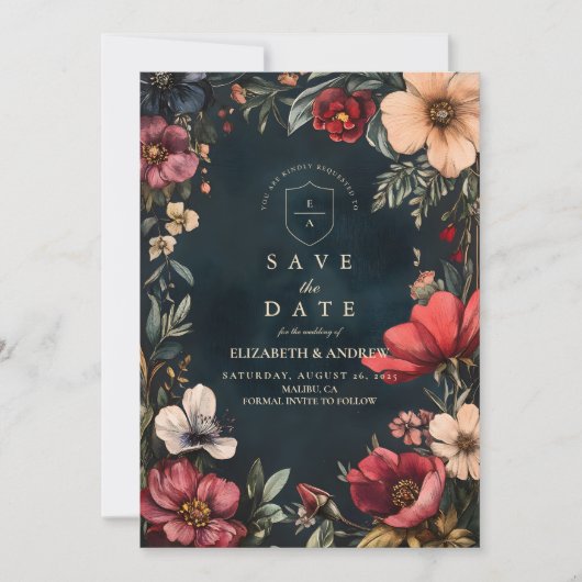 Dark Romance bruiloft thema Save The Date (Voorkant)