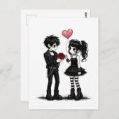 Dark Romance Goth Valentine Postcard Briefkaart (Voorkant / Achterkant)