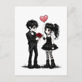 Dark Romance Goth Valentine Postcard Briefkaart (Voorkant)