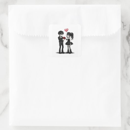 Dark Romance Goth Valentine Sticker (Tas)