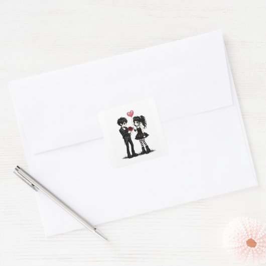 Dark Romance Goth Valentine Sticker (Envelop)