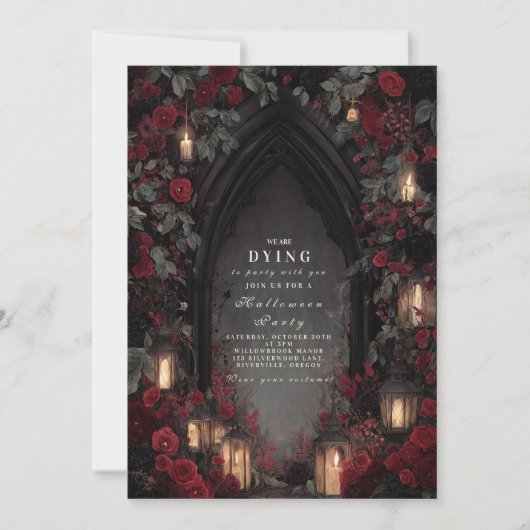 Dark Romance Gothic Lantern Party Night Kaart (Voorkant)