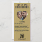 Dark Romance Rock ’n’ Roll Wedding Ticket Kaart (Achterkant)