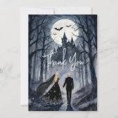Dark Romance Spooky Forest Wedding TLW26 Bedankkaart (Voorkant)