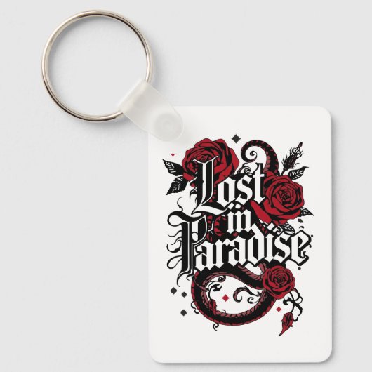 Dark Romance Tattoo Style Quote Sleutelhanger (Voorkant)