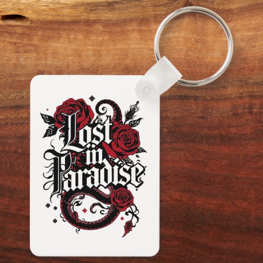 Dark Romance Tattoo Style Quote Sleutelhanger (Achterkant)