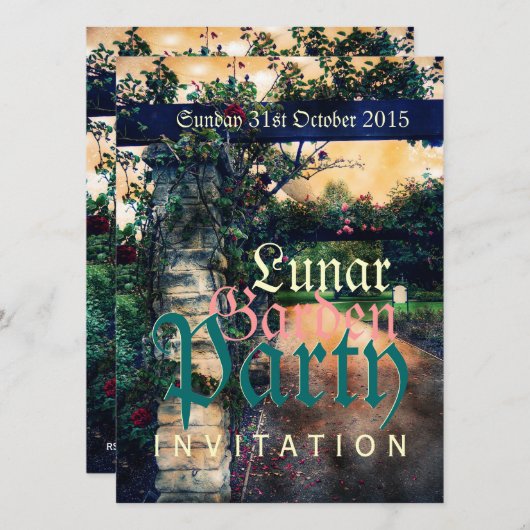 Dark Romance Tuin Feestuitnodigingen Kaart (Voorkant / Achterkant)