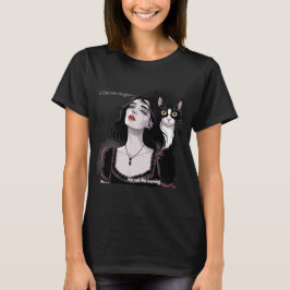Dark Romance: Vampire Kiss en Cat Warning T-shirt