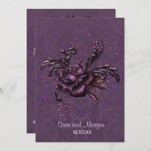 Dark Romance Wedding Kaart (Voorkant / Achterkant)