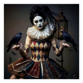  Dark Romantic Crow Motif Perfect Poster