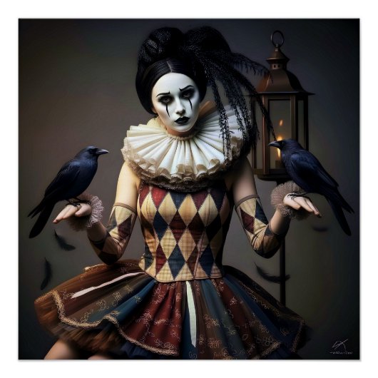  Dark Romantic Crow Motif Perfect Poster (Voorkant)