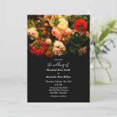 Dark romantic elegant floral flowers wedding kaart (Staand voorkant)