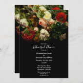 Dark romantic elegant floral Rehearsal dinner Kaart (Voorkant / Achterkant)