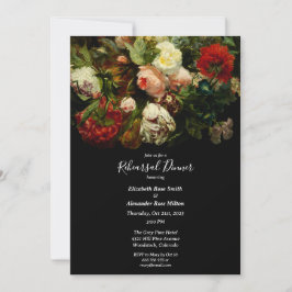 Dark romantic elegant floral Rehearsal dinner Kaart