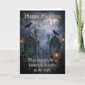 Dark Romantic Eternal Gothic Love Raven Birthday Kaart (Voorkant)