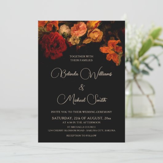 Dark Romantic Fine Art Flowers  Kaart (Staand voorkant)