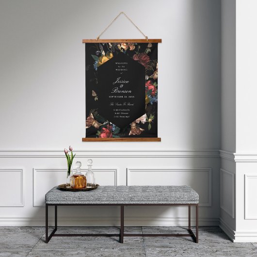 Dark Romantic Floral Dutch Masters Weddenschap Wel Hangend Wandkleed