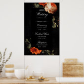Dark Romantic Floral Dutch Masters Weddenschap Wel Poster (Keuken)