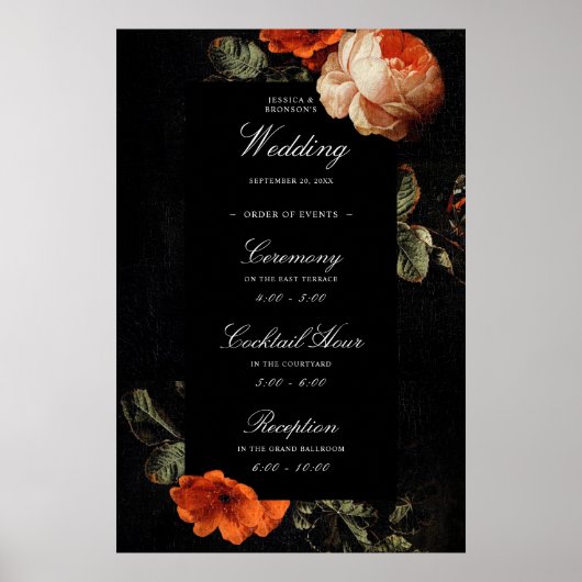Dark Romantic Floral Dutch Masters Weddenschap Wel Poster (Voorkant)