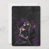 Dark Romantic Floral Gothic wedding invitation Kaart (Achterkant)