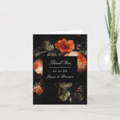Dark Romantic Floral Rozen Dutch Master Wedding Bedankkaart (Voorkant)