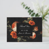 Dark Romantic Floral Rozen Dutch Master Wedding Bedankkaart (Staand voorkant)