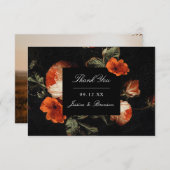 Dark Romantic Floral Rozen Dutch Master Wedding Bedankkaart (Voorkant / Achterkant)