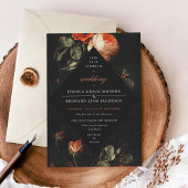 Dark Romantic Floral Rozen Dutch Master Wedding Kaart