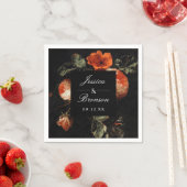 Dark Romantic Floral Rozen Dutch Master Wedding Servet (Insitu)