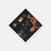 Dark Romantic Floral Rozen Dutch Master Wedding Servet (Hoek)