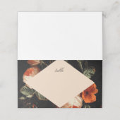 Dark Romantic Floral Rozen Dutch Wedding Plaatskaartje (Buitenkant ongevouwen)