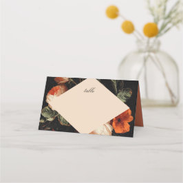 Dark Romantic Floral Rozen Dutch Wedding Plaatskaartje