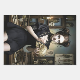 Dark Romantic Gothic Design Inpakpapier Vel