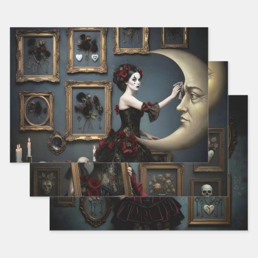 Dark Romantic Gothic Design Inpakpapier Vel (Set)